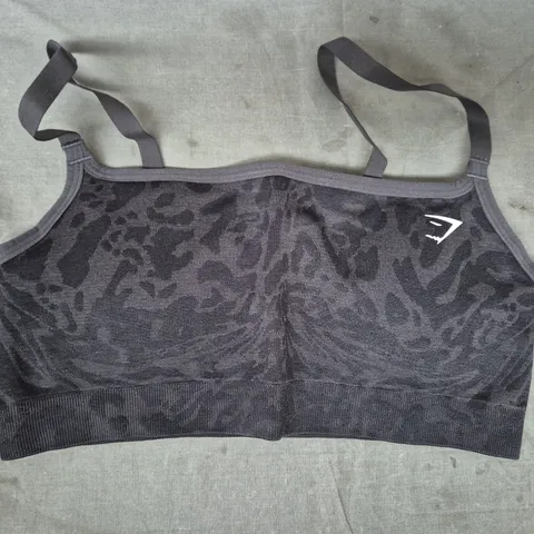 GYM SHARK ADAPT PATTERN SEAMLESS SPORTS BRA IN BLACK SIZE MEDIUM