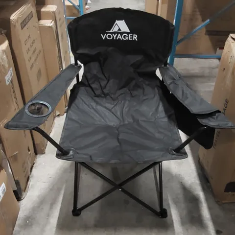 VOYAGER FOLDING CAMPING CHAIR - BLACK