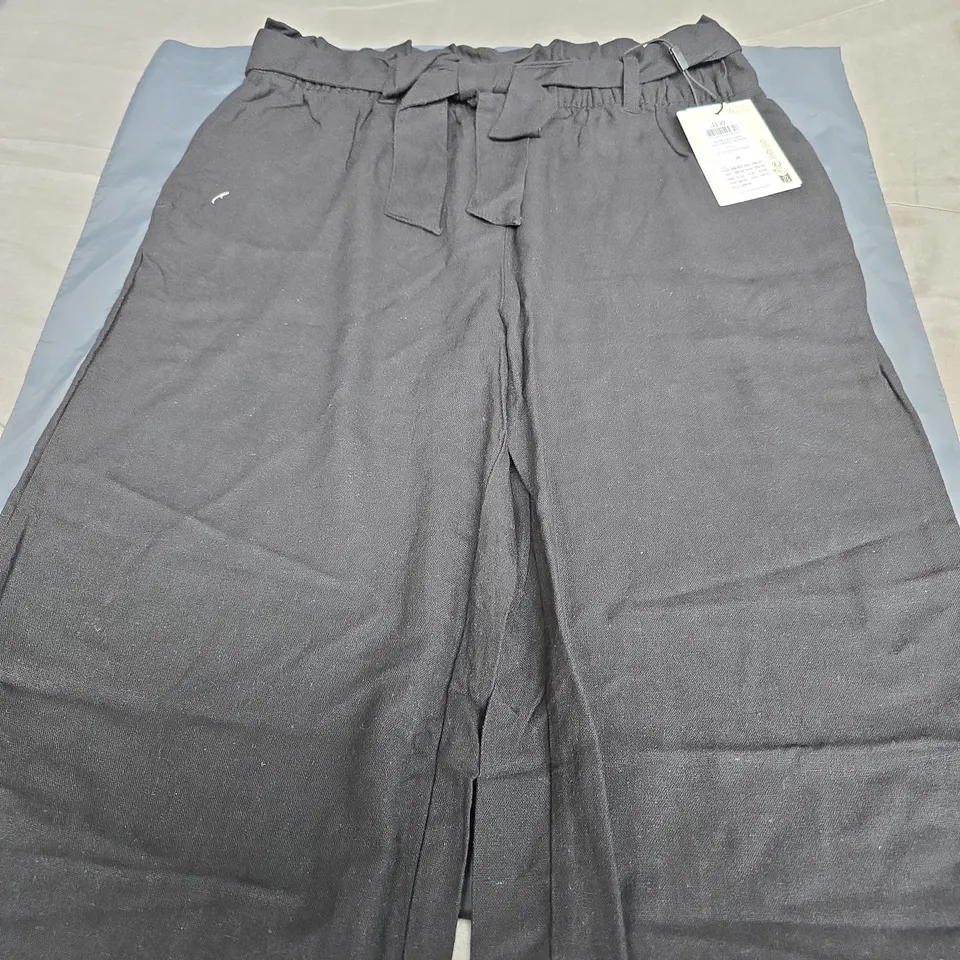 JDY LINEN BELT PANT IN BLACK SIZE 36