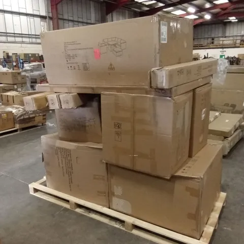 PALLET OF ASSORTED INCOMPLETE DESIGNER GARDEN RATTAN FURNITURE PARTS AND PIECES