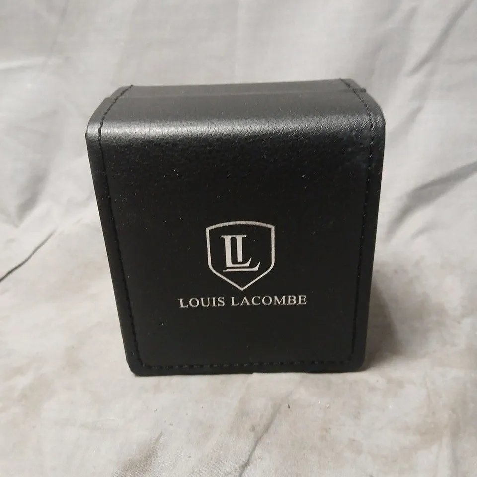 LOUIS LACOMBE WRISTWATCH WITH BLACK DIAL AND RUBBER STRAP