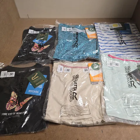 APPROXIMATELY 20 ASSORTED REGATTA WOMENS TOPS IN VARIOUS DESIGNS, SIZES & STYLES
