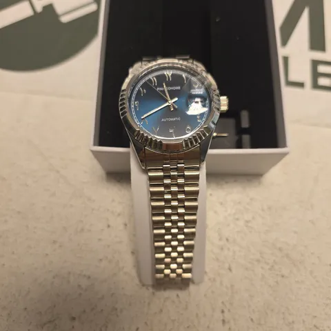 BOYARCA STAINLESS STEEL AUTOMATIC WRISTWATCH – BLUE DIAL