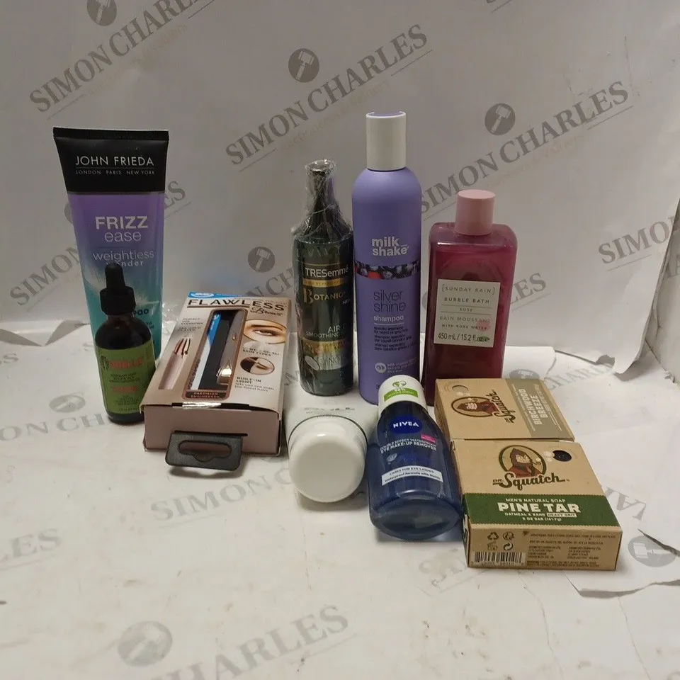 APPROXIMATELY 20 ASSORTED COSMETIC ITEMS TO INCLUDE JOHN FRIEDA, DR.SQUATCH AND TRESEMME 
