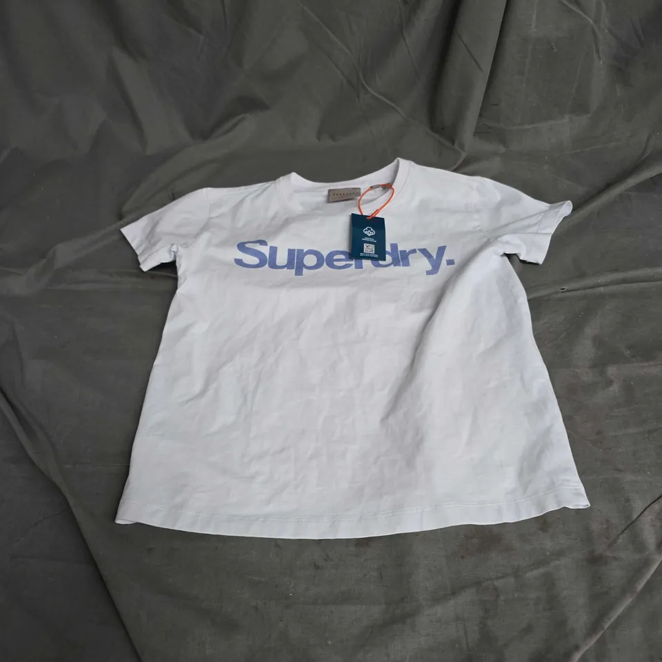 SUPERDRY CORE LOGO WOMENS SHORT SLEEVE TSHIRT IN WHITE SIZE 10