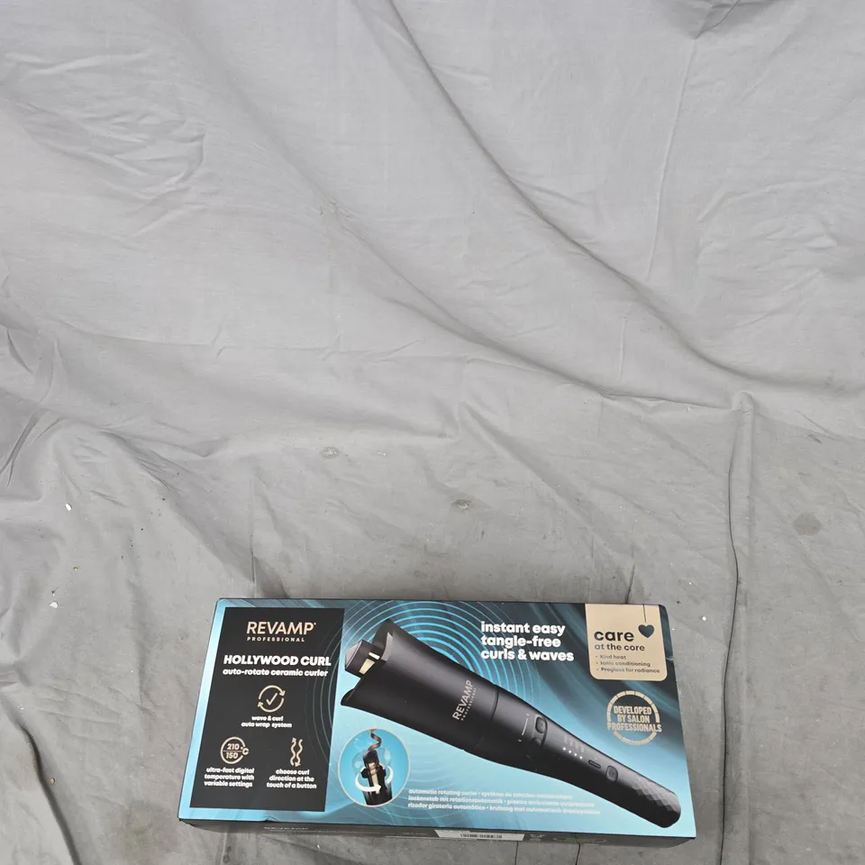 REVAMP HOLLYWOOD CURL AUTO-ROTATE CERAMIC HAIR CURLER – BOXED