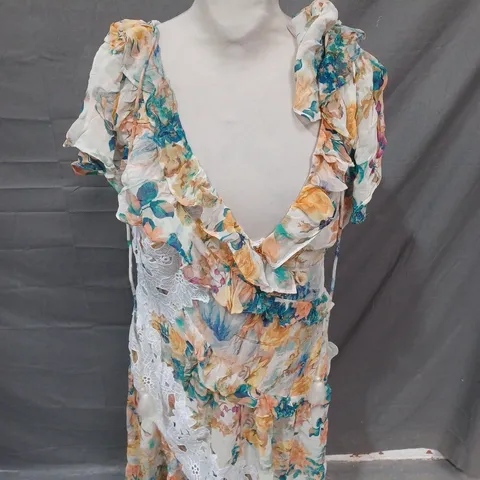 ANTHROPOLOGIE FLORAL PATTERN OCCASSIONAL DRESS SIZE 14