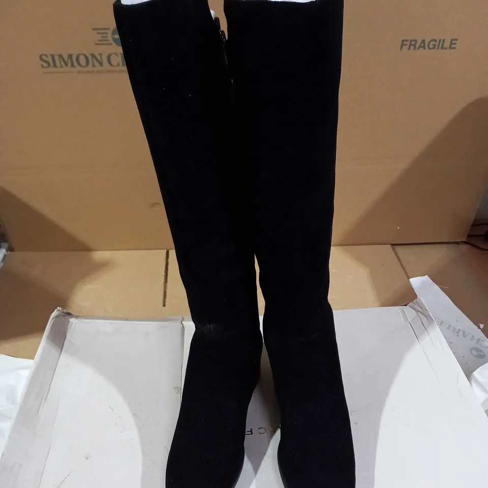 MARC FISHER IRISY LEATHER KNEE HIGH BOOT STANDARD CALF WIDTH - SIZE 3W, BLACK