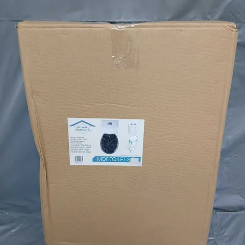 BOXED OPTIMAL PRODUCTS MDF TOILET SEAT IN MARBLE DESIGN