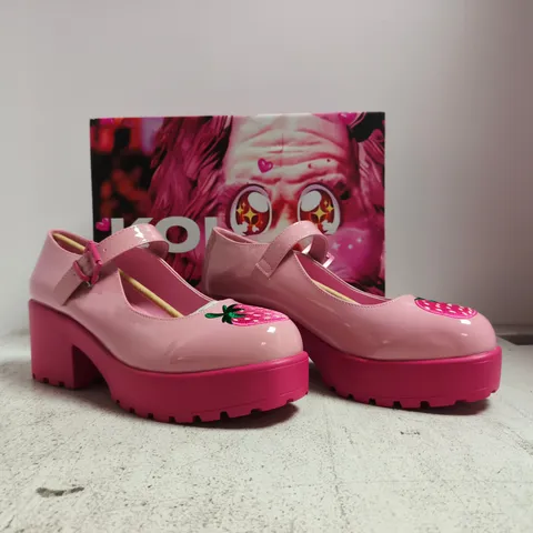 BOXED PAIR OF KOI TIRA MARY JANES 'STRAWBERRY CHEESECAKE EDITION' IN PINK SIZE UK 10
