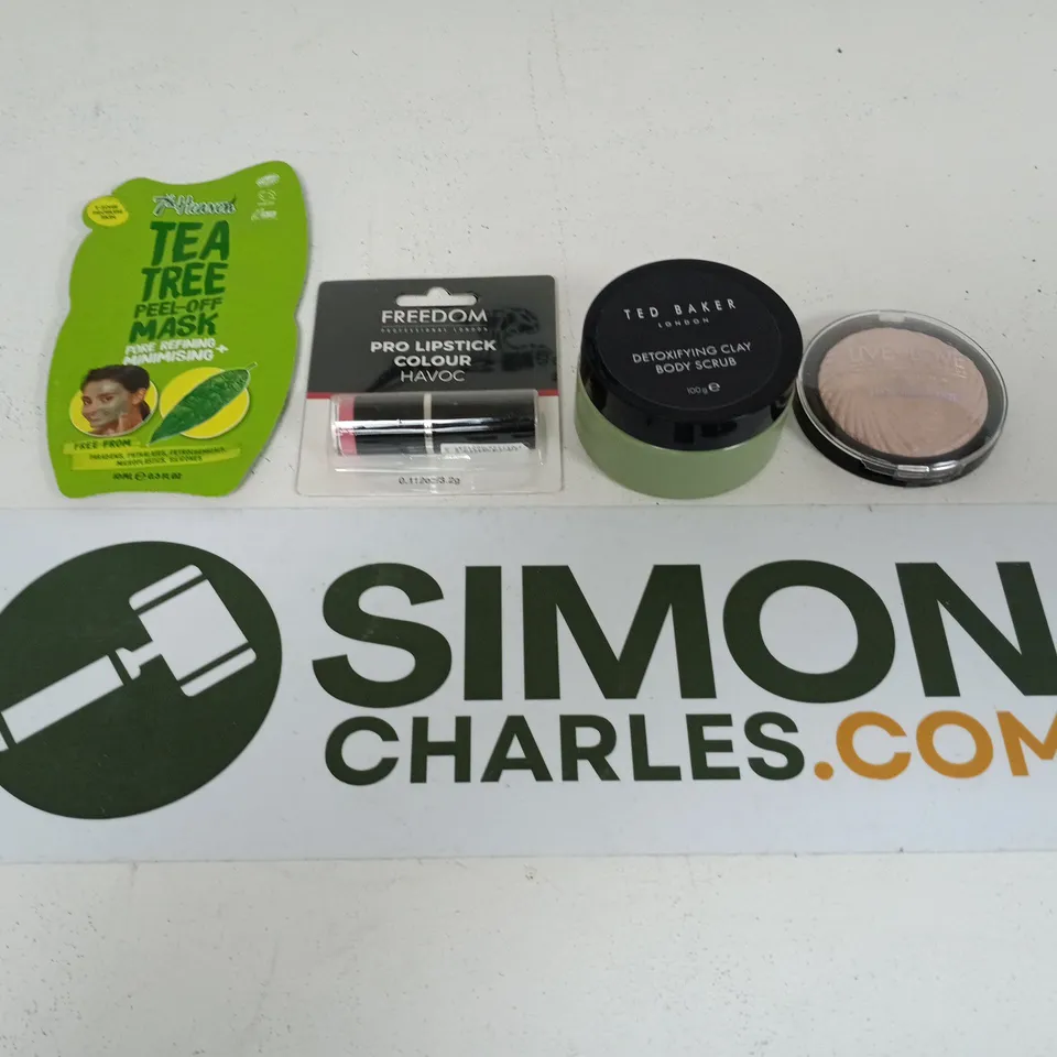 APPROXIMATEY 20 ASSORTED HEALTH AND BEAUTY PRODUCTS TO INCLUDE - TEA TREE PEEL OFF MASK - FREEDOM PRO COLOUR LIPSTICK AND TED BAKER BODY SCRUB