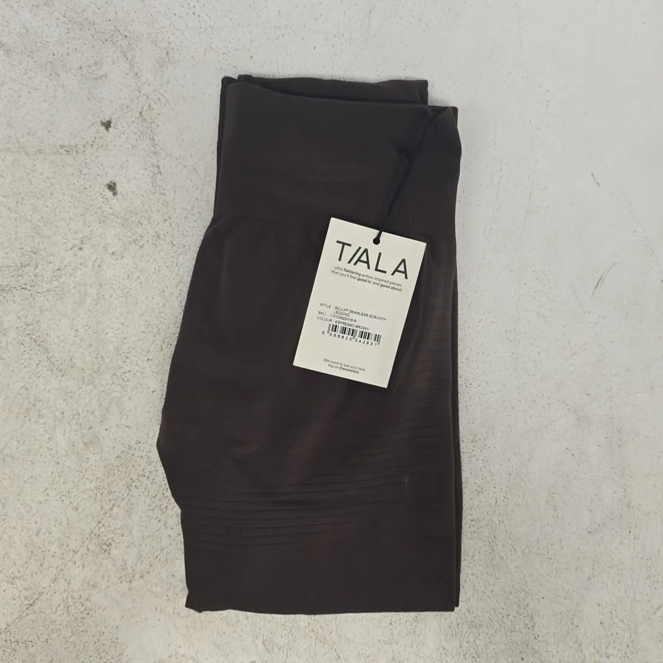 T/ALA SCULPT SEAMLESS SCRUNCH LEGGINGS IN ESPRESSO BROWN SIZE SMALL