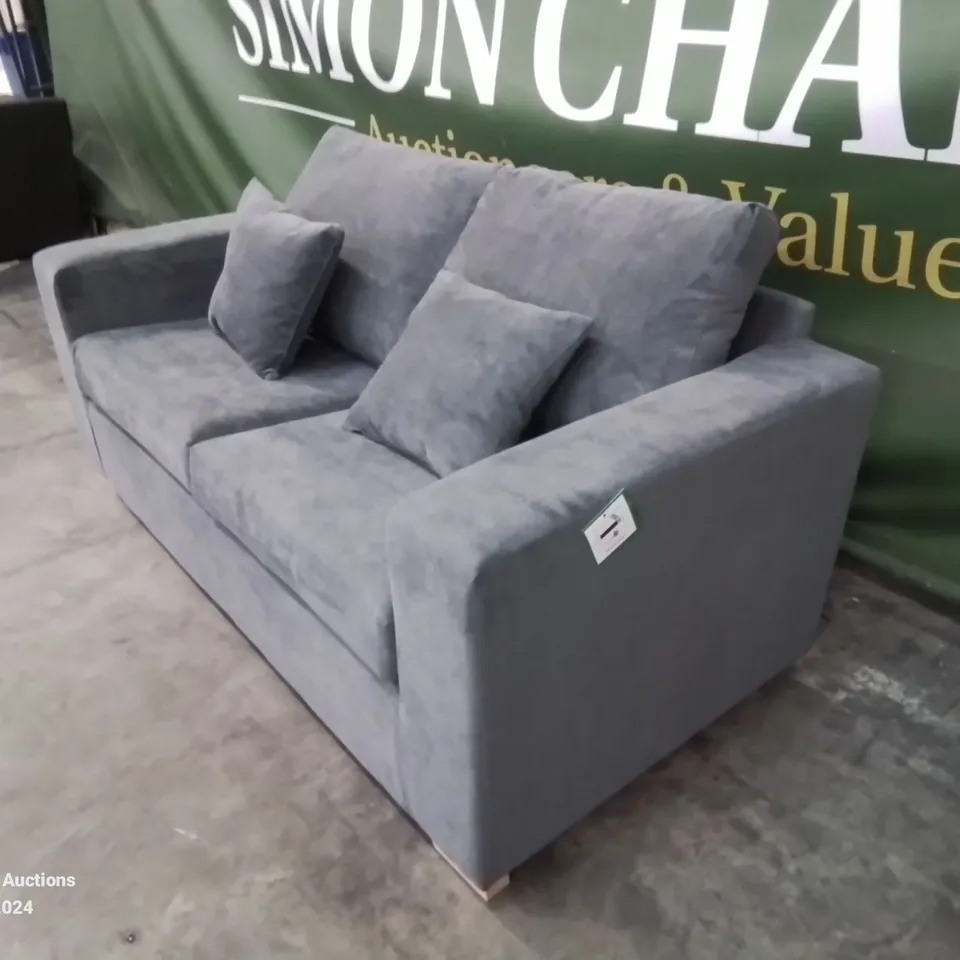 DESIGNER GREY FABRIC TWO SEATER SOFA 