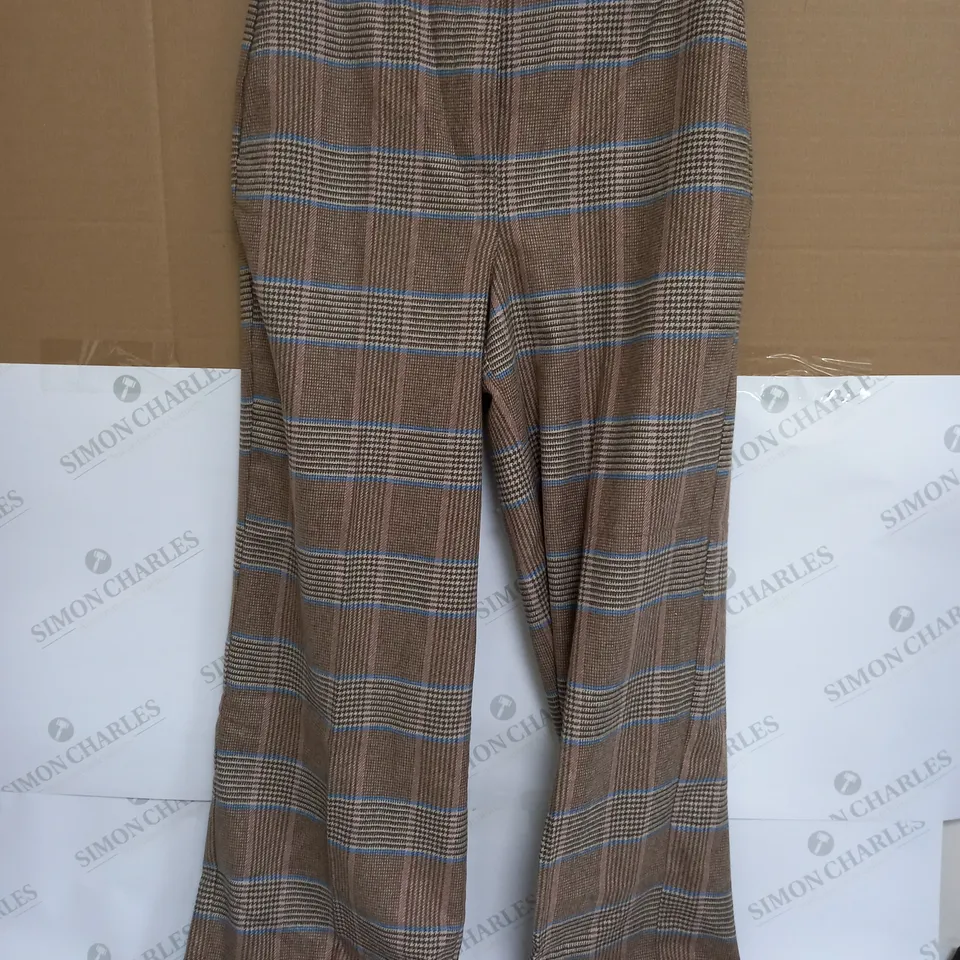 BODEN WESTBOURNE WOOL TROUSERS IN BROWN/BLUE - UK 8R