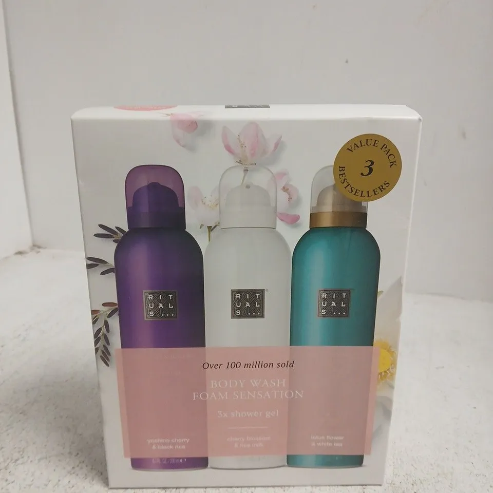 RITUALS BODY WASH FOAM SENSATION 3X SHOWER GEL SET – BOXED