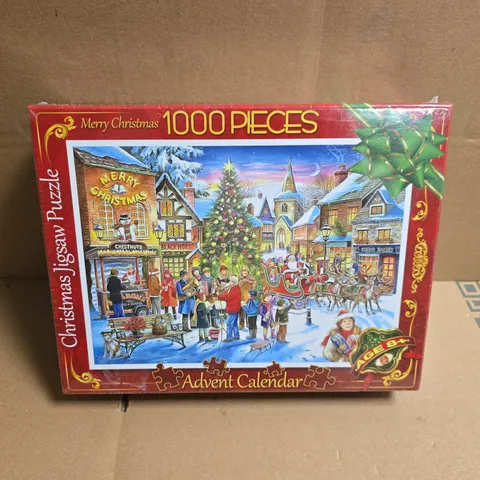 JIGSAW PUZZLE ADVENT CALENDAR – 1000 PIECES, CHRISTMAS VILLAGE SCENE