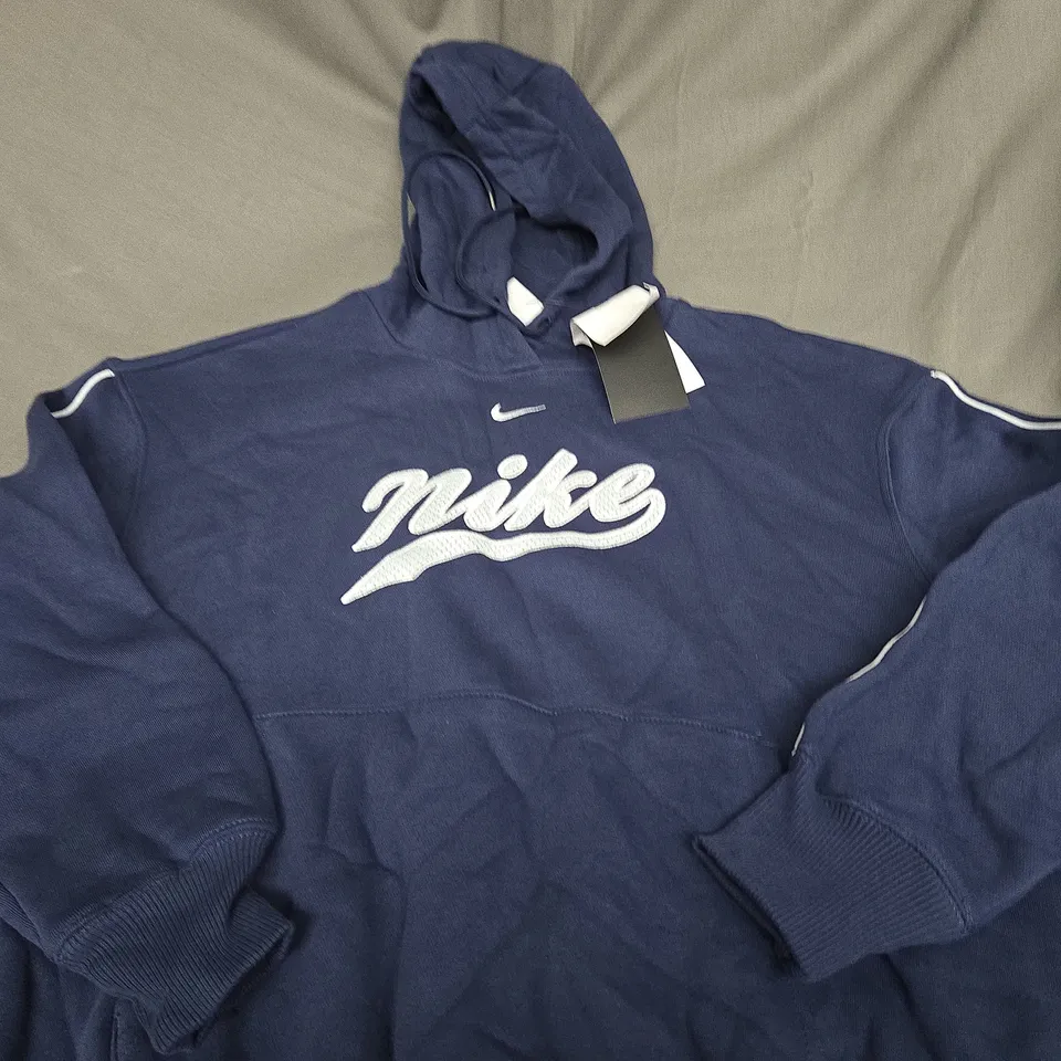 NIKE LOGO GRAPHIC HOODIE IN NAVY SIZE XS