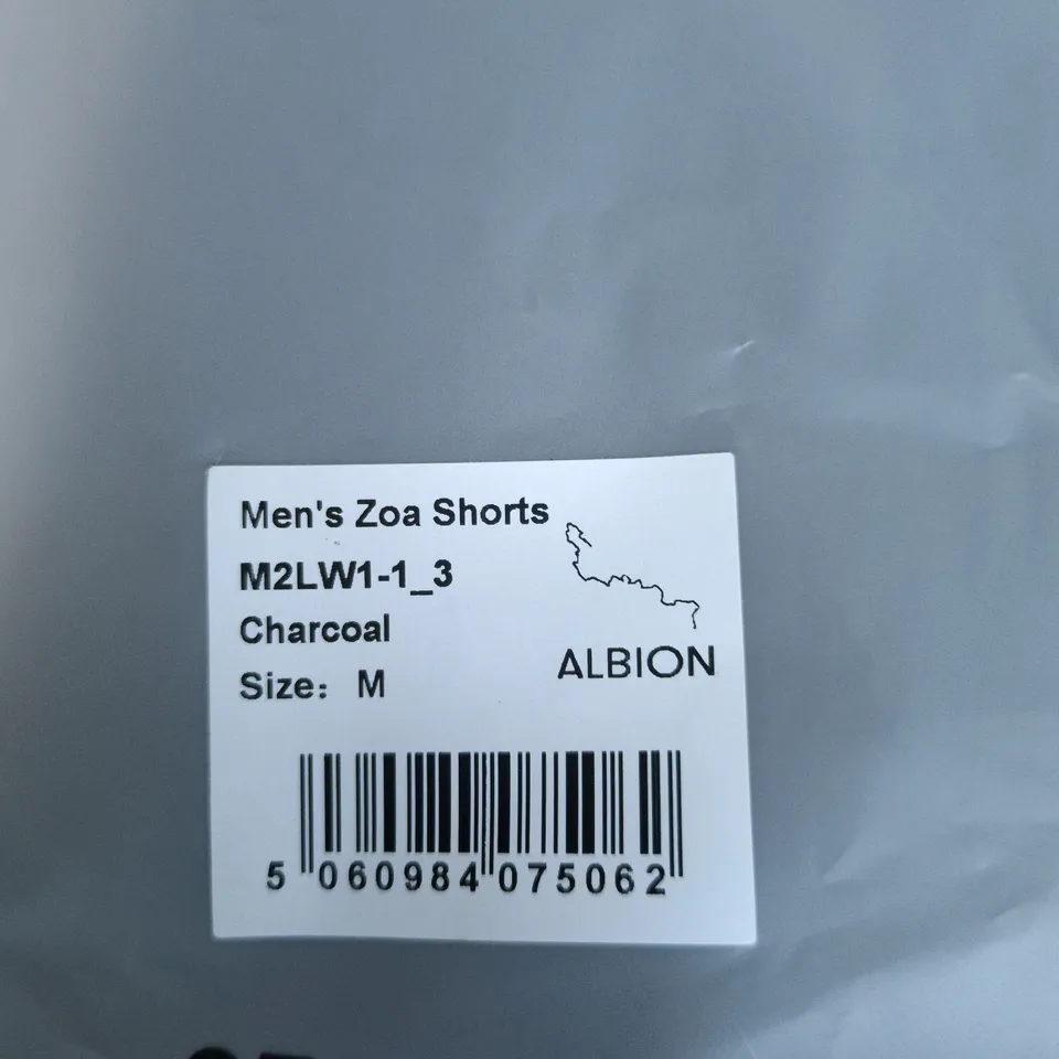 ALBION MEN'S ZOA SHORTS, CHARCOAL, SIZE M
