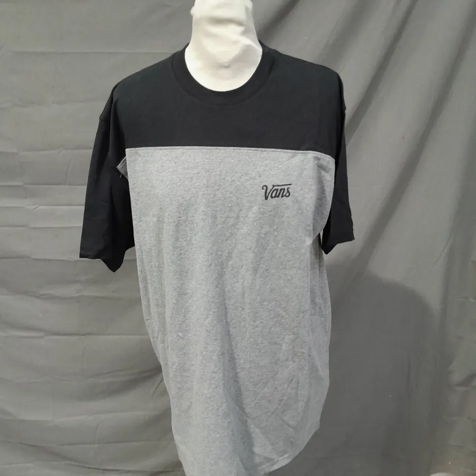 VANS MENS T-SHIRT BLACK/GREY SIZE MEDIUM