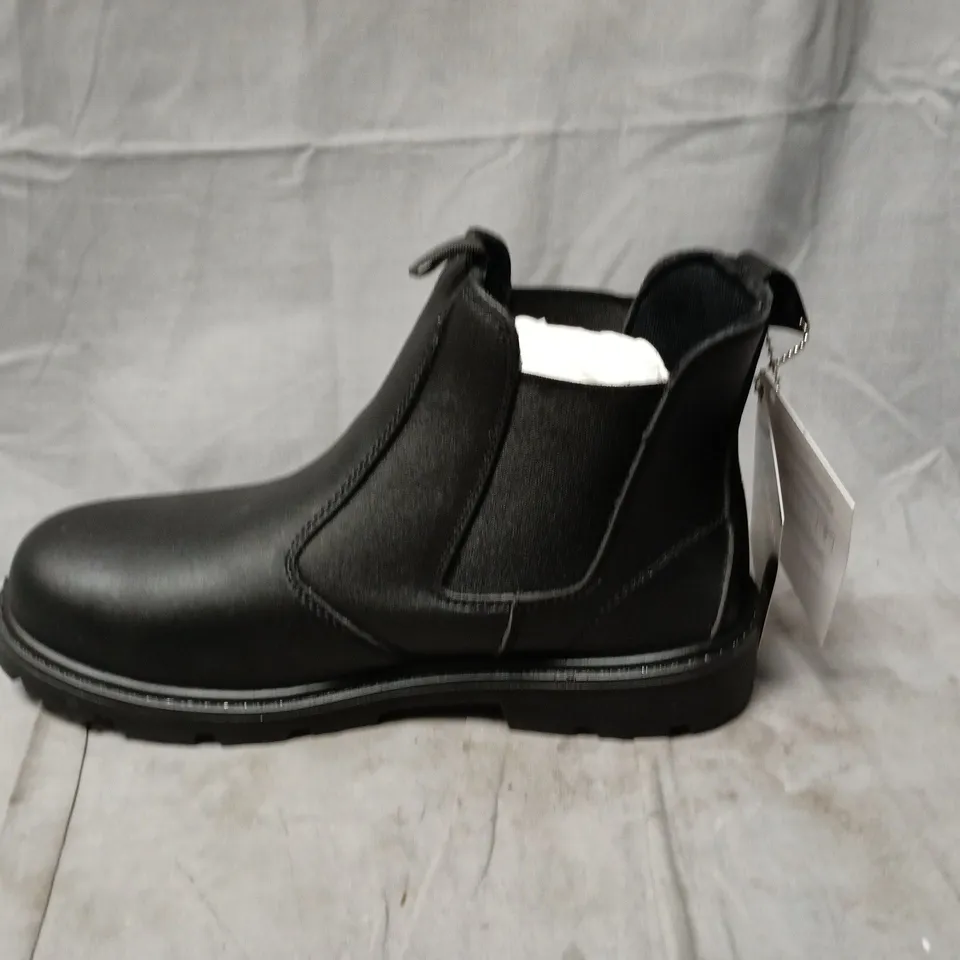 EARTHWORKS SAFETY BOOTS – BLACK LEATHER CHELSEA-STYLE SAFETY FOOTWEAR - UK 10