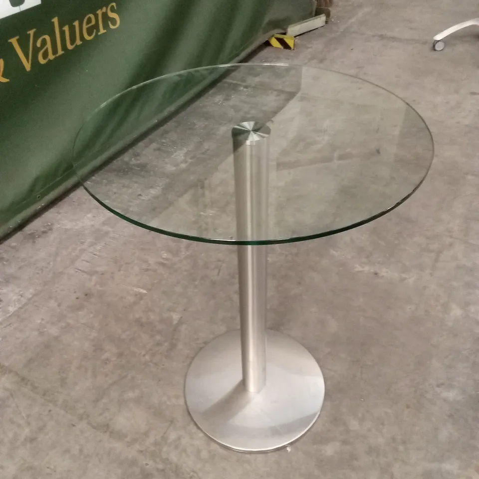 QUALITY DESIGNER BESPOKE ROUND GLASS TOP BAR TABLE