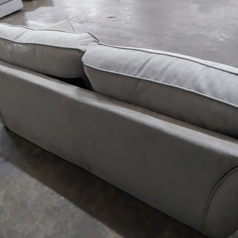 DESIGNER TWO SEATER SOFA LIGHT GREY FABRIC 