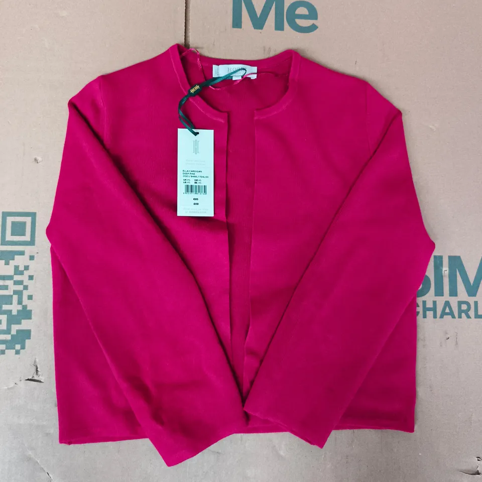 HOBBS LONDON ELLA CARDIGAN IN DEEP PINK SIZE UK XS