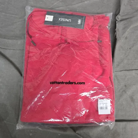 BAGGED COTTON TRADERS HOODED SWEAT TOP – SOFT RED, UK SIZE L