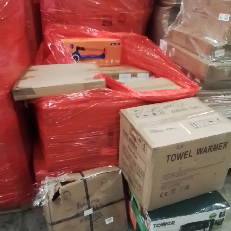 PALLET OF ASSORTED HOUSEHOLD GOODS AND PRODUCTS TO INCLUDE;ROULETTE WHEEL,AIR FRYER,TOWER WARMER