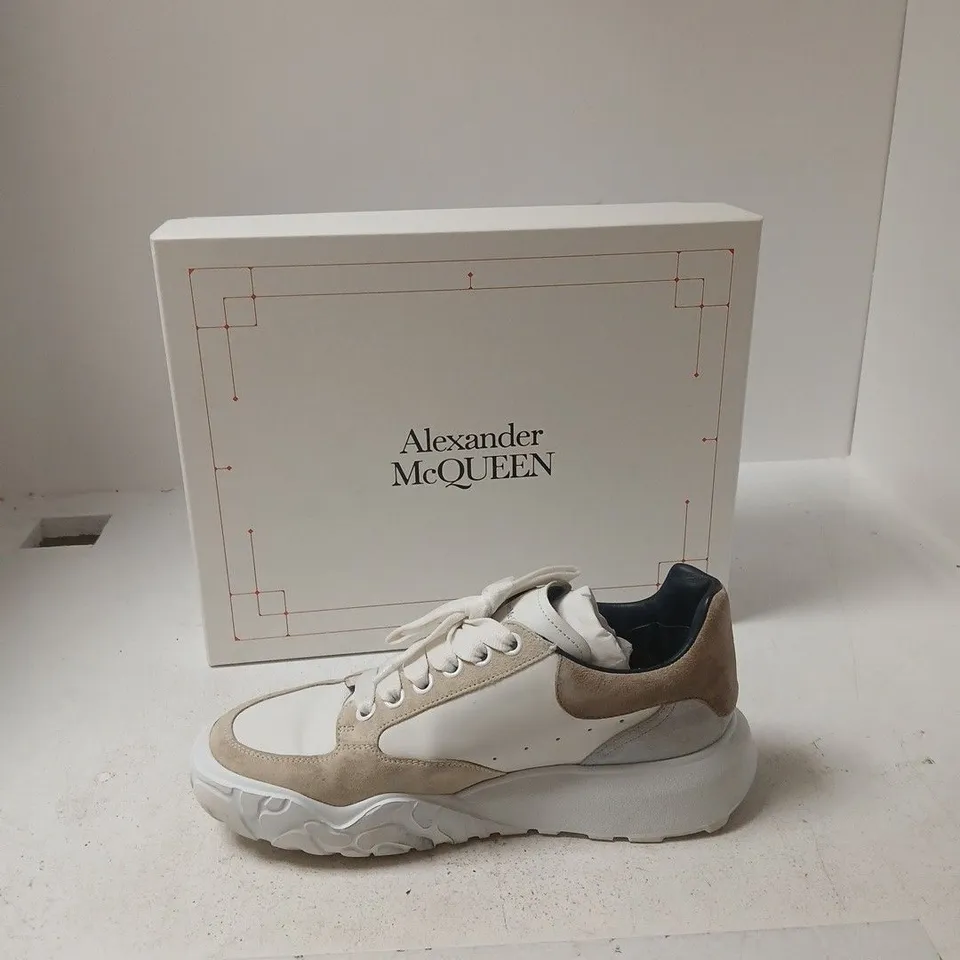 ALEXANDER MCQUEEN OVERSIZED SNEAKER – WHITE/BEIGE – BOXED