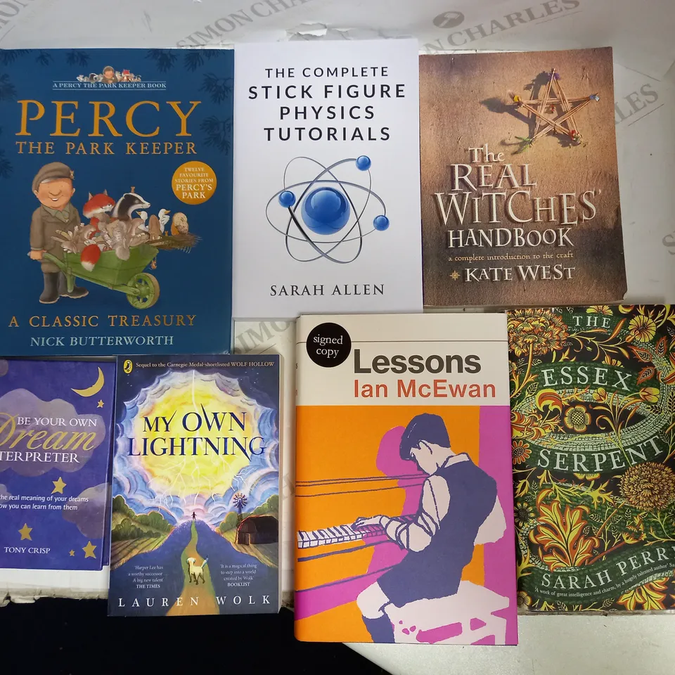 CAGE OF APPROXIMATELY 150 ASSORTED BOOKS, TO INCLUDE HILLARY CLINTON, ESSAYS IN BIOCHEMISTRY, IAN MCEWAN (SIGNED), ETC - COLLECTION ONLY