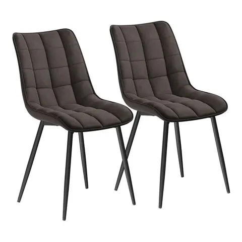 BOXED SET OF 2 VASSAR UPHOLSTERED CHAIRS - DARK GREY (1 BOX)