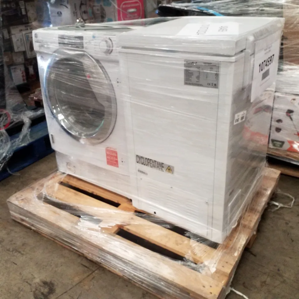 COMFEE 99L FREESTANDING WHITE CHEST FREEZER AND HOOVER H-WASH 9KG INTEGRATED WASHING MACHINE - UNPROCESSED RAW RETURNS