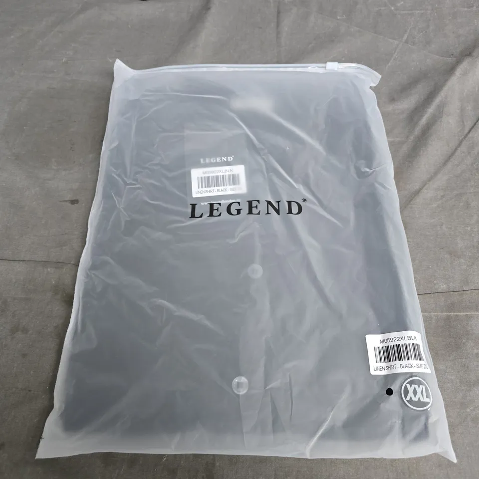 LEGEND LINEN SHIRT – BLACK – UK SIZE XXL