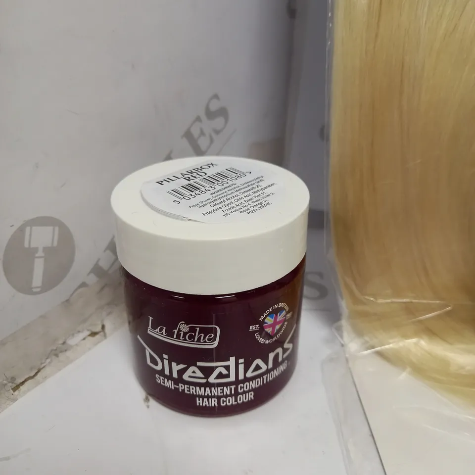 LOT OF APPROX 9 TO INCLUDE SANDALWOOD HAIR TOOL , HAIR EXTENSIONS , CARRIER OIL , ETC