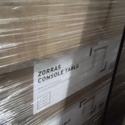 PALLET CONTAINING A LARGE QUANTITY OF BRAND NEW ZORRAS CONSOLE TABLES