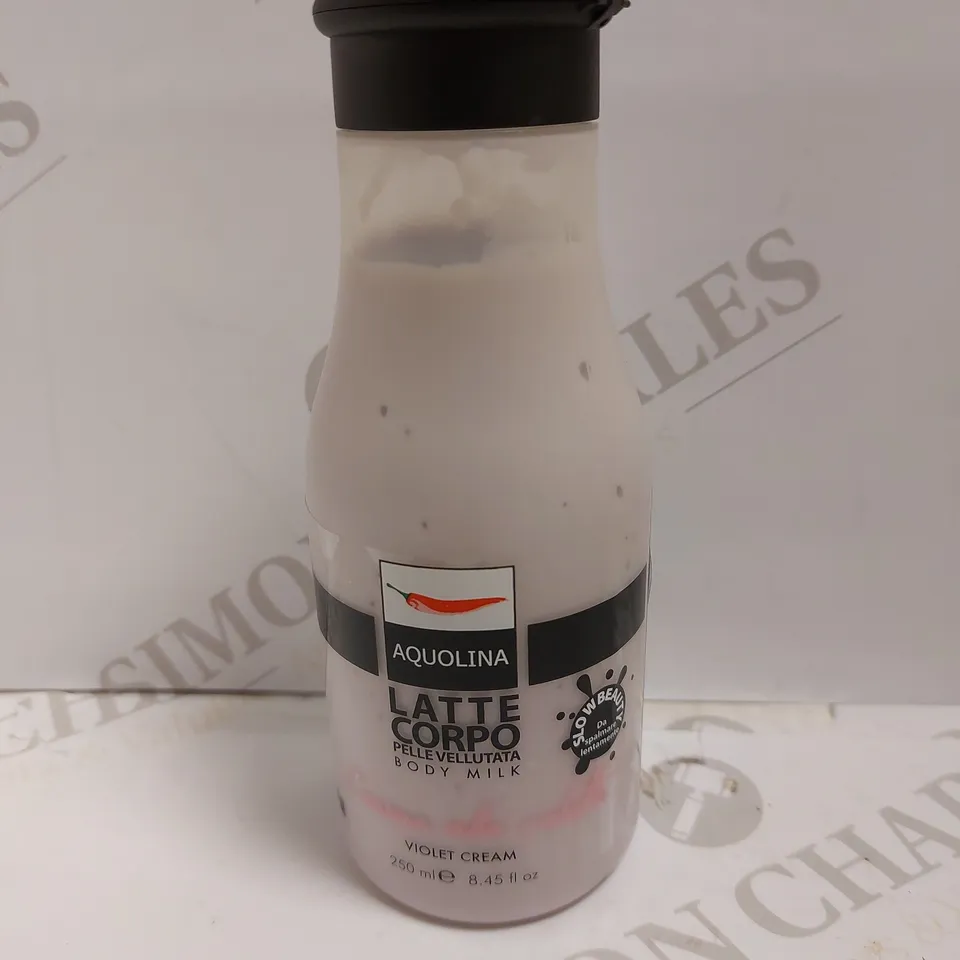 BOX OF APPROXIMATELY 20 AQUOLINA LATTE VIOLET CREAM BODY MILK - 250ML