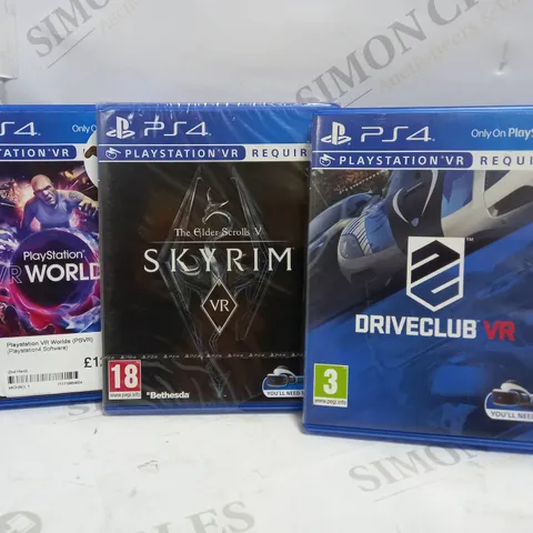 LOT OF 3 PLAYSTATION 4 VR GAMES