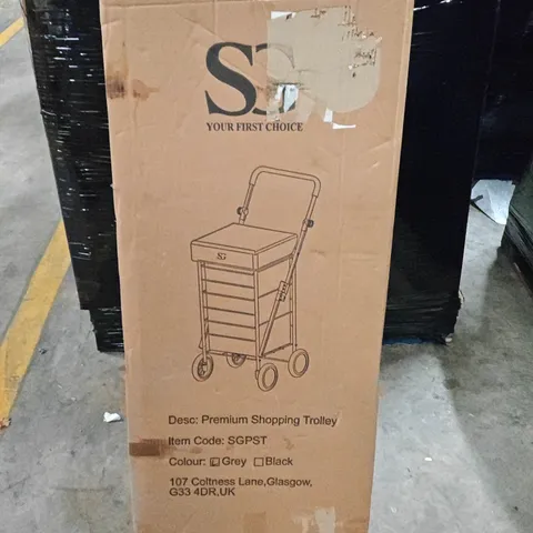 BOXED FIRST CHOICE PREMIUM SHOPPING TROLLEY IN GREY