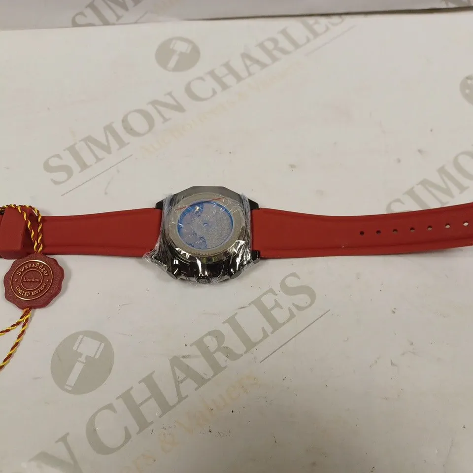  LIMITED EDITION SWAN & EDGAR HAND ASSEMBLED WATCH FORTRESS AUTOMATIC RED RRP £205
