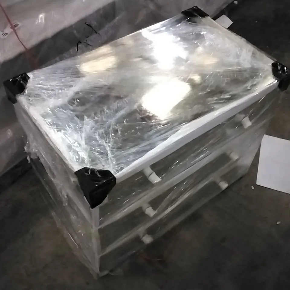 WRAPPED DESIGNER 3 DRAWER MIRROR CHEST