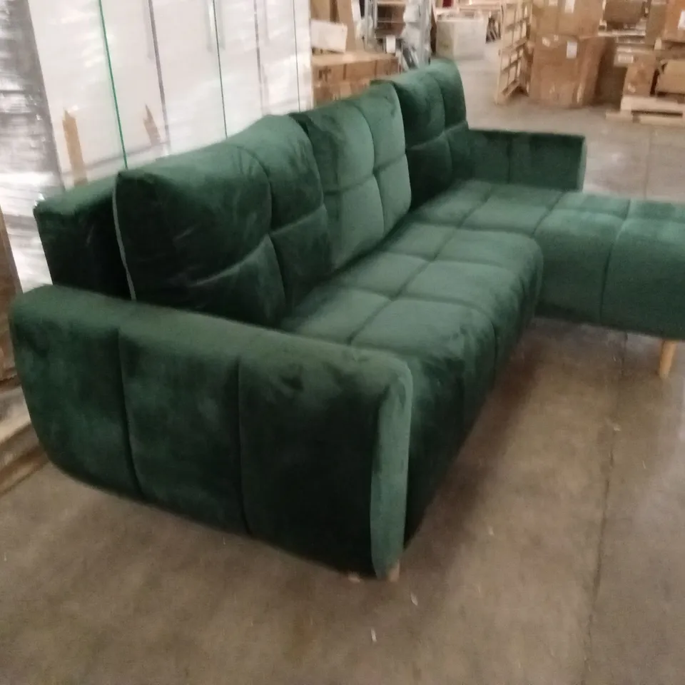 HOLLAWAY REVERSIBLE CORNER SOFA BED - DARK GREEN VELVET