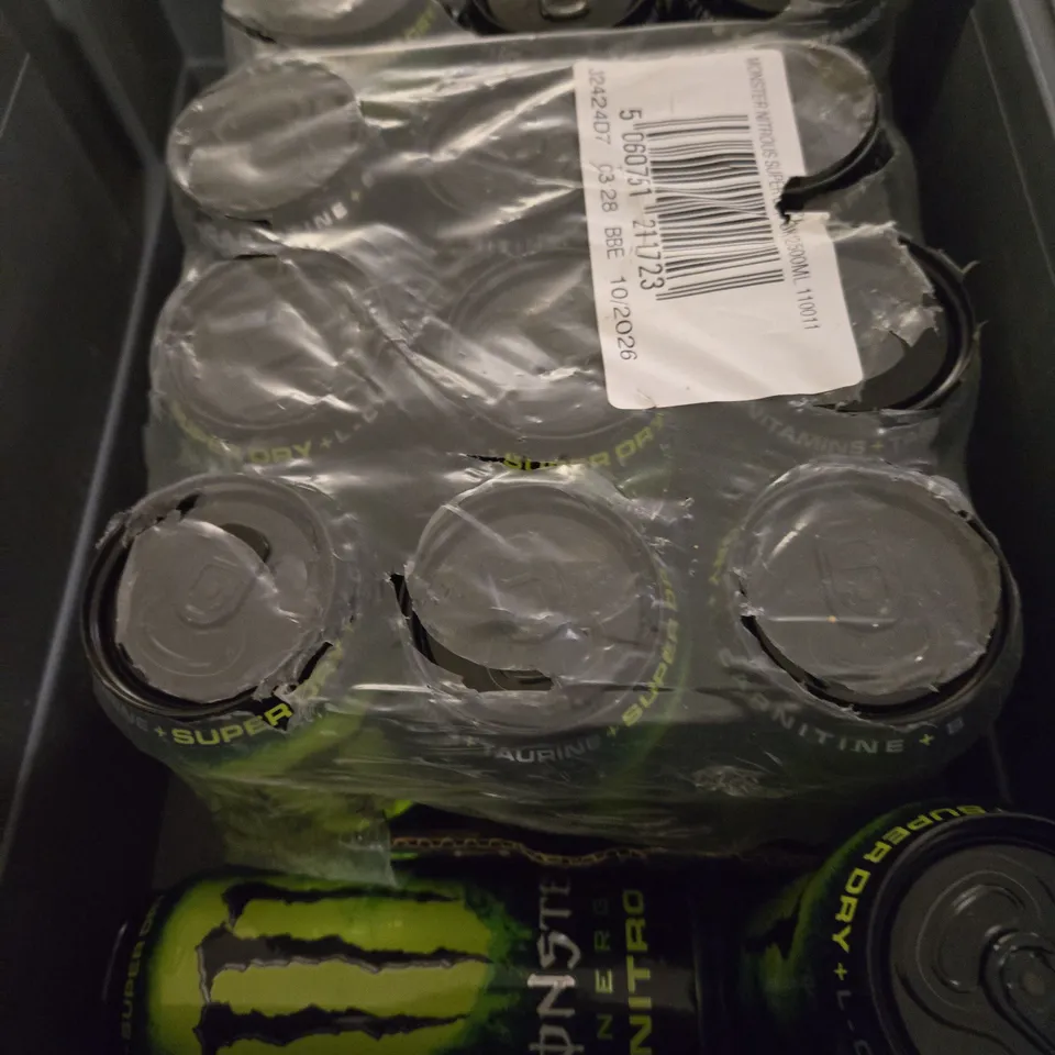 TOTE OF APPROXIMATELY 12 MONSTER ENGERGY NITRO SUPER DRY