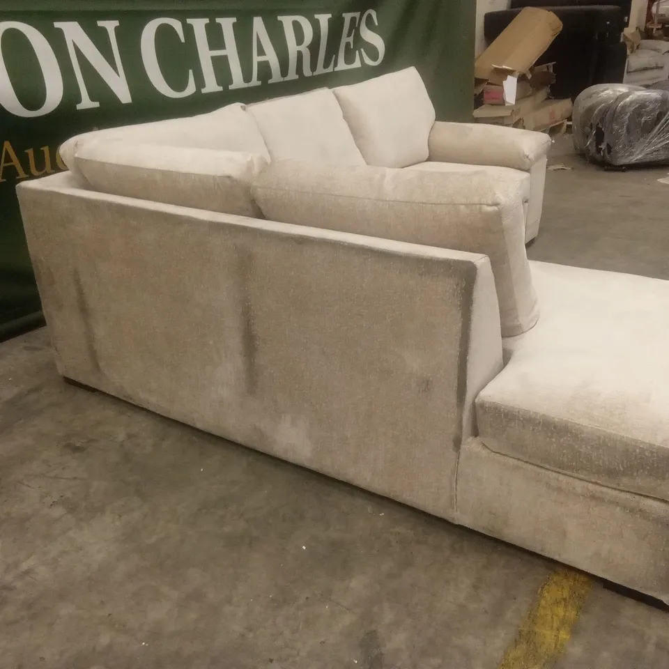 SALERNO STANDARD BACK FABRIC LEFT HAND CORNER CHAISE SOFA IN NATURAL RRP £999