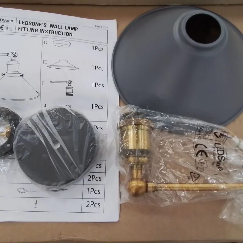 LEDSONES WALLLAMP IN GREY AND GOLD LOOK