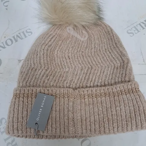 OLIVER BONAS CAMEL SPARKLE HAT - ONE SIZE