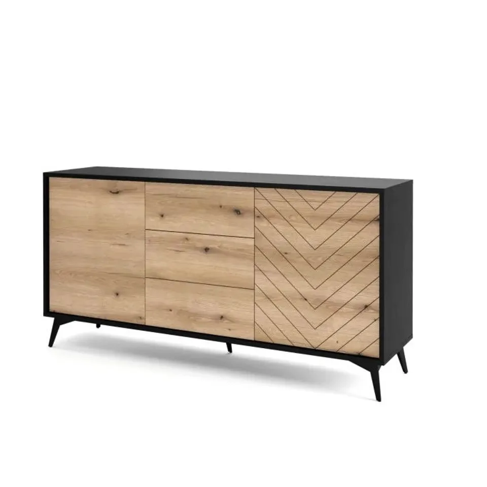 BOXED DIAMOND 3 DRAWER 2 DOOR SIDEBOARD 