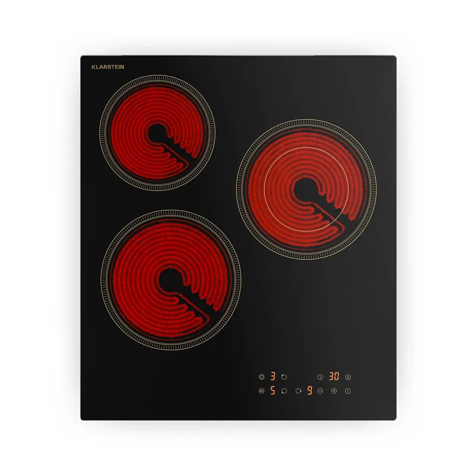 BOXED KLARSTEIN VICTORIA 45CM 3 RING CERAMIC HOB BLACK