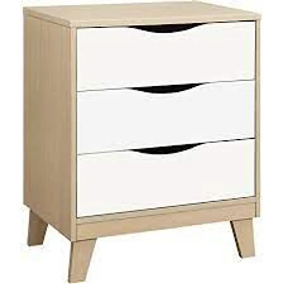 BOXED DOT 3-DRAWER WHITE CHEST OF DRAWERS (1 BOX)
