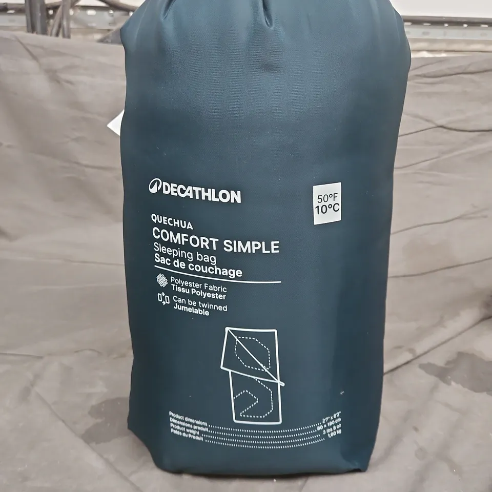 DECATHALON QUECHA COMFORT SIMPLE SLEEPING BAG IN BLUE 2'7" X 6'3"
